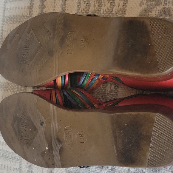 Abstrax made in Brazil leather huaraches rainbow size womens 8 - Picture 3 of 8